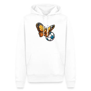 Le papillon rencontre le football - Sweat à capuche Premium bio Homme - blanc - Devant - Nico (187cm)