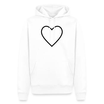 Herz Lineart - Männer Premium Bio Hoodie - Weiß - Vorne - Nico (187cm)