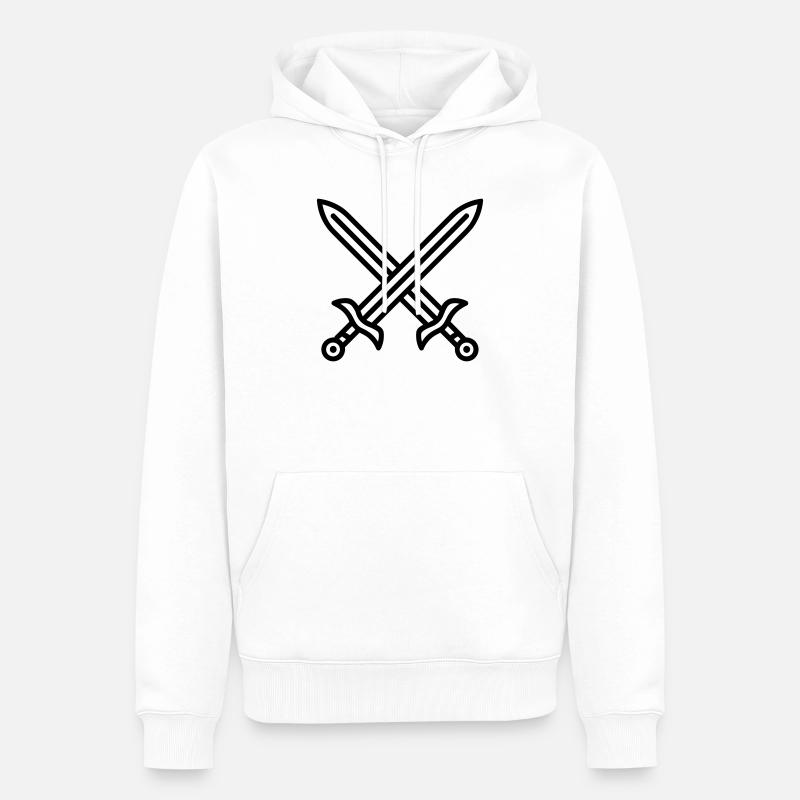 combat épée - Sweat à capuche Premium bio Homme - blanc
