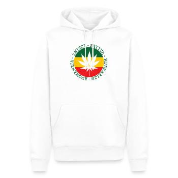 Cannabis - Indica - Sativa - Ruderalis - Afghanica - Sweat à capuche Premium bio Homme - blanc - Devant - Nico (187cm)