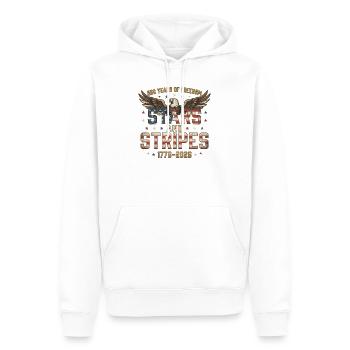 250 Jahre Amerika-Jubiläum Stars And Stripes - Männer Premium Bio Hoodie - Weiß - Vorne - Nico (187cm)