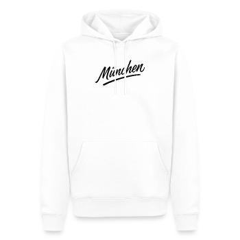 München Script Flair - Männer Premium Bio Hoodie - Weiß - Vorne - Nico (187cm)