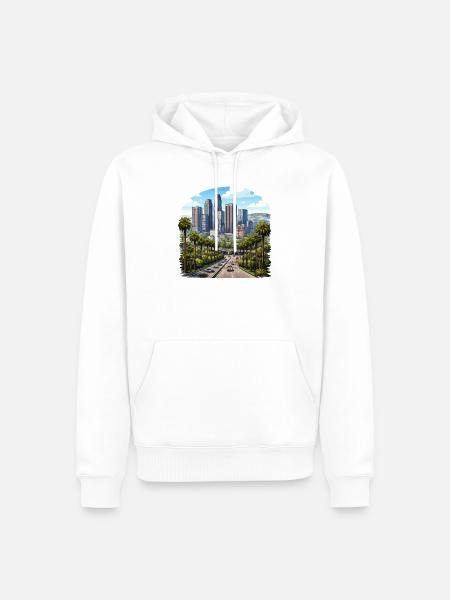 Los Angeles Usa - Männer Premium Bio Hoodie - Weiß