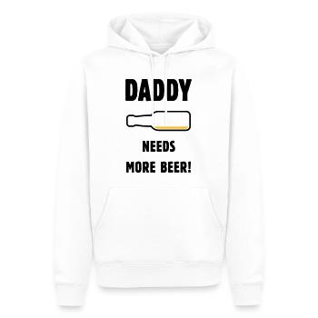 Papa a besoin de plus de bière ! (Papa / Papa / Bière / PUT) - Sweat à capuche Premium bio Homme - blanc - Devant - Nico (187cm)