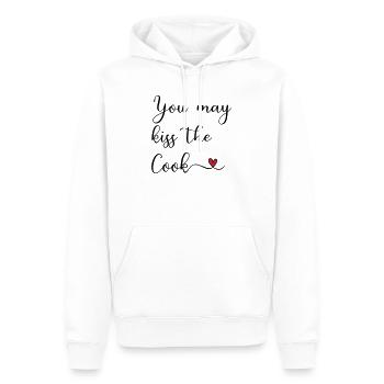 Kiss the Cook - Männer Premium Bio Hoodie - Weiß - Vorne - Nico (187cm)