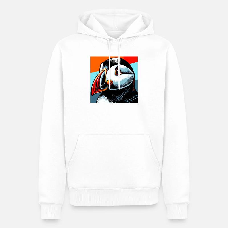 macareux - Sweat à capuche Premium bio Homme - blanc