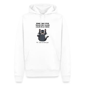 Depart Collegue de Travail Nouvel Emploi Bn chance - Sweat à capuche Premium bio Homme - blanc - Devant - Nico (187cm)