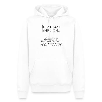 Zusammen sind wir besser - Pärchen / Team -schwarz - Männer Premium Bio Hoodie - Weiß - Vorne - Nico (187cm)