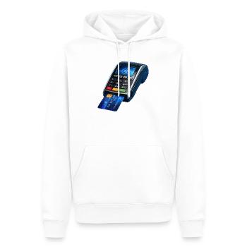 Conception de terminaux de paiement sans contact - Sweat à capuche Premium bio Homme - blanc - Devant - Nico (187cm)