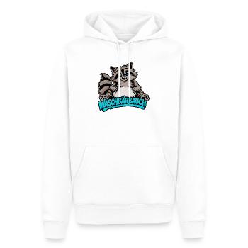 Süßer Waschbär Bauch Cartoon Tier Motiv - Männer Premium Bio Hoodie - Weiß - Vorne - Nico (187cm)
