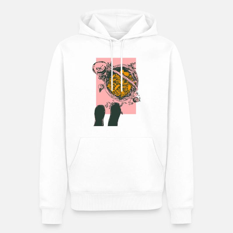 SUR LA FORÊT DE CHAMPIGNONS - Sweat à capuche Premium bio Homme - blanc
