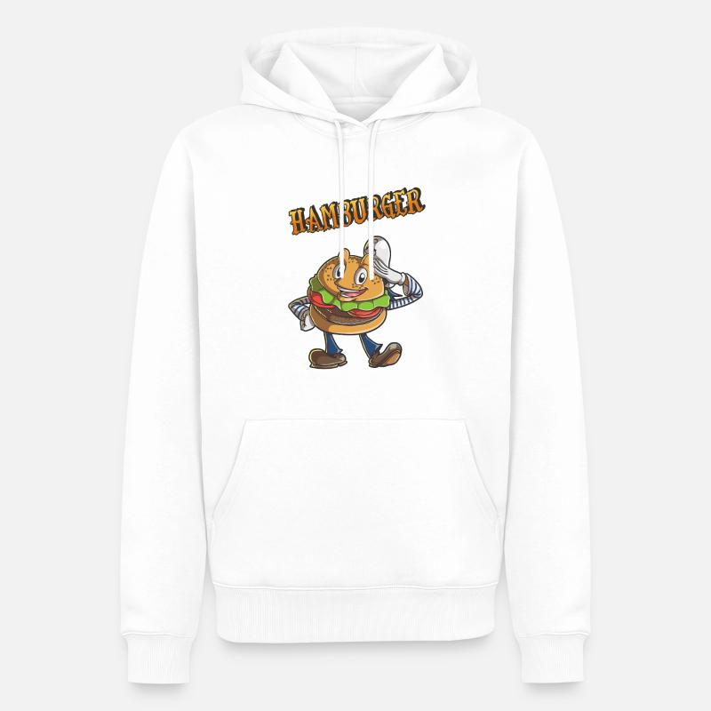 hamburger - Sweat à capuche Premium bio Homme - blanc