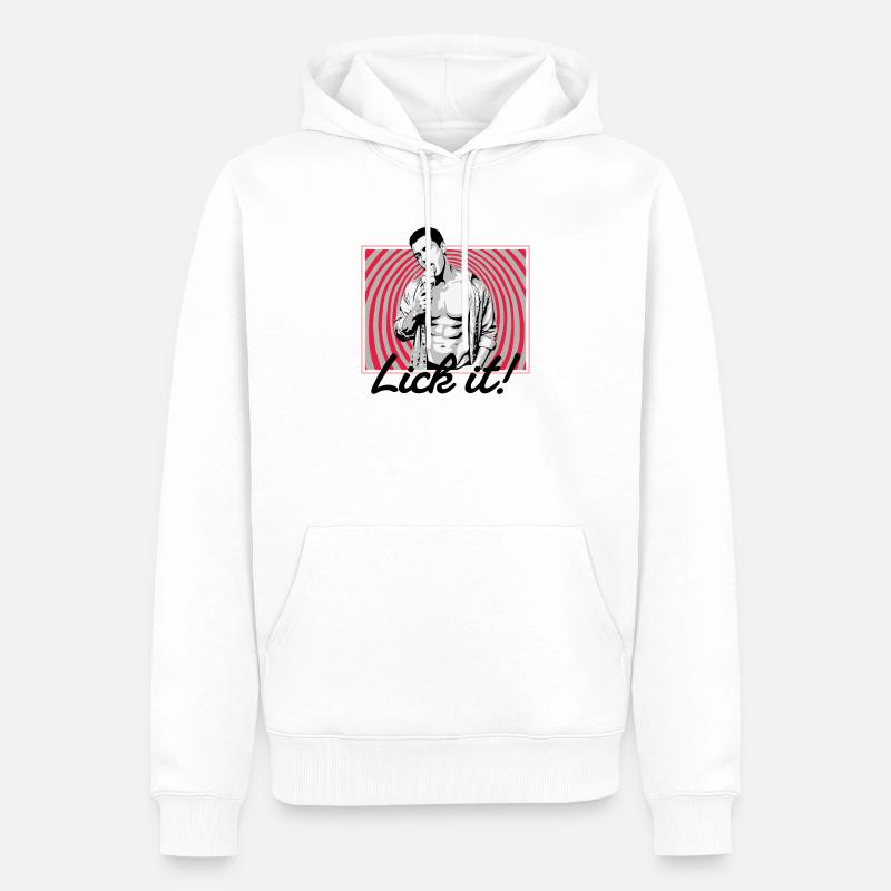 Retro Pop Art: Eiscreme Pose - Männer Premium Bio Hoodie - Weiß