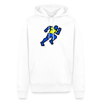 Équipe marathon polygonale rapide - Sweat à capuche Premium bio Homme - blanc - Devant - Nico (187cm)
