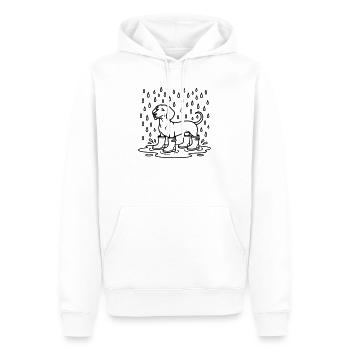 dackel im regen witzig gummistiefel - Männer Premium Bio Hoodie - Weiß - Vorne - Nico (187cm)