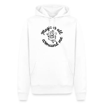 Fee - Männer Premium Bio Hoodie - Weiß - Vorne - Nico (187cm)