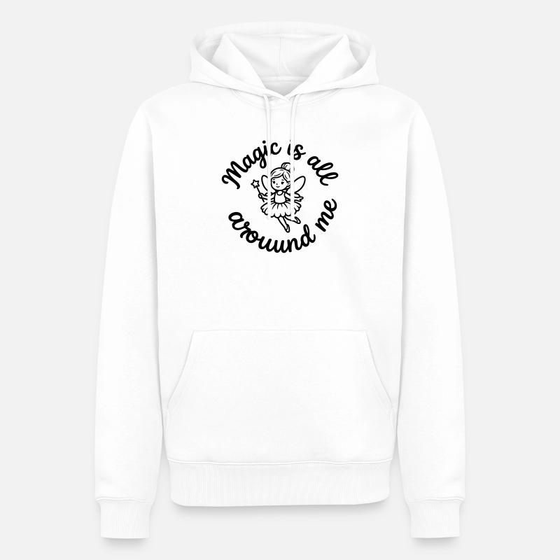 Fée - Sweat à capuche Premium bio Homme - blanc