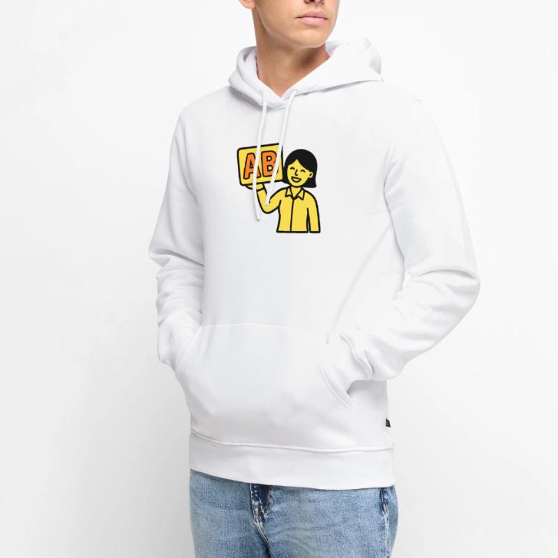 Teacher Elementary School ABC Vector Men’s Premium Organic Hoodie