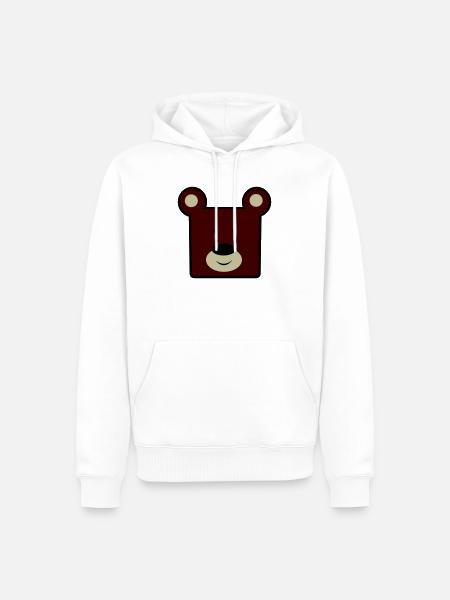 Reddish Brown Bear Head Minimal - Men’s Premium Organic Hoodie - white
