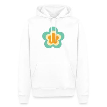 70er Jahre Blume Muster Hippie Geschenk - Männer Premium Bio Hoodie - Weiß - Vorne - Nico (187cm)