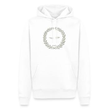 Verwurzelt in der Geschichte Lorbeer-Emblem - Männer Premium Bio Hoodie - Weiß - Vorne - Nico (187cm)