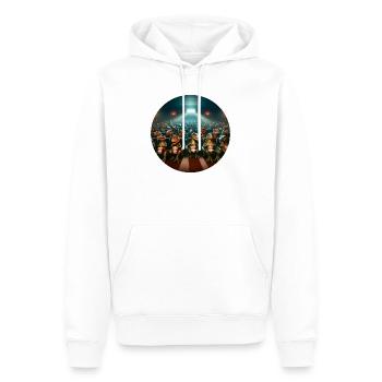 Dino au cinéma - Sweat à capuche Premium bio Homme - blanc - Devant - Nico (187cm)