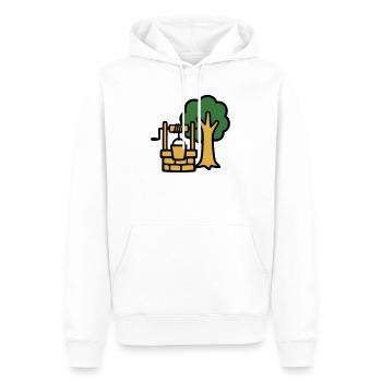 Draw Fountain Village Logo - Men’s Premium Organic Hoodie - white - Front - Nico (187cm)