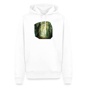 Lichtpfad im Wald - Männer Premium Bio Hoodie - Weiß - Vorne - Nico (187cm)