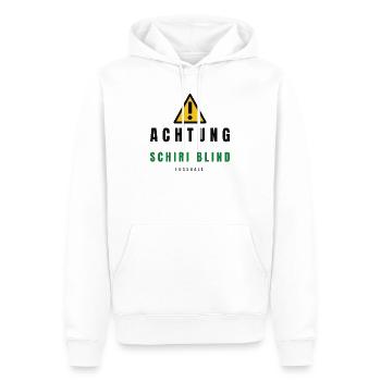 Achtung Schiri Blind Fußball - Männer Premium Bio Hoodie - Weiß - Vorne - Nico (187cm)