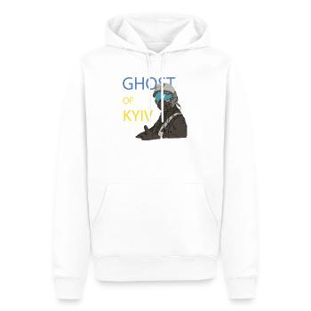 Le fantôme de Kyiv Pilote - Sweat à capuche Premium bio Homme - blanc - Devant - Nico (187cm)