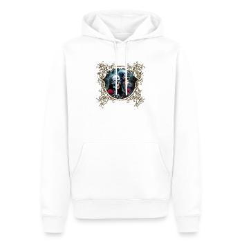 Skulls and Roses: Gothic Art - Men’s Premium Organic Hoodie - white - Front - Nico (187cm)