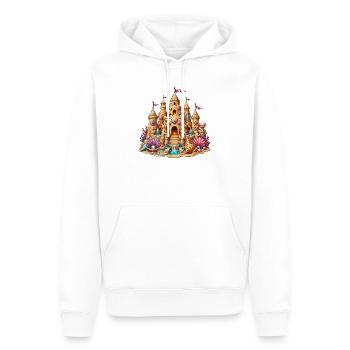 Beach sandcastle with shells - Men’s Premium Organic Hoodie - white - Front - Nico (187cm)