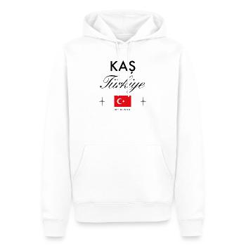 Kas Türkei Koordinaten Reise Souvenir - Männer Premium Bio Hoodie - Weiß - Vorne - Nico (187cm)