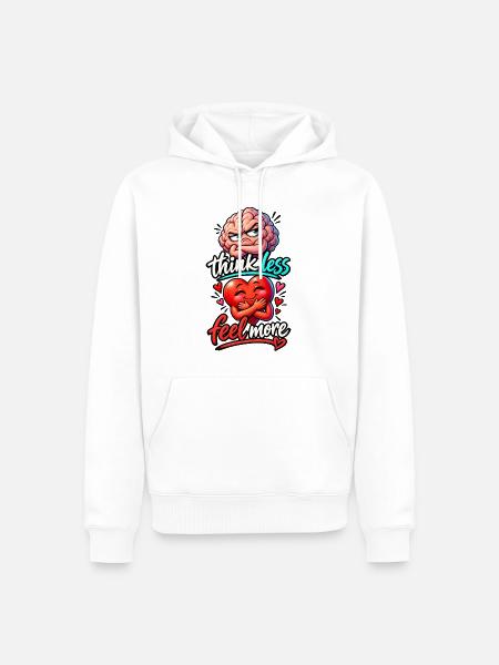 think less feel more - Männer Premium Bio Hoodie - Weiß