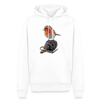 Robin of Peace - Männer Premium Bio Hoodie - Weiß - Vorne - Nico (187cm)
