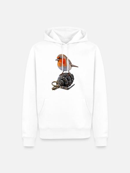 Robin de la Paix - Sweat à capuche Premium bio Homme - blanc