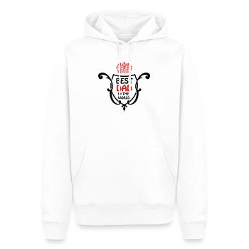 Estampe du Papa Royal avec couronne - Sweat à capuche Premium bio Homme - blanc - Devant - Nico (187cm)