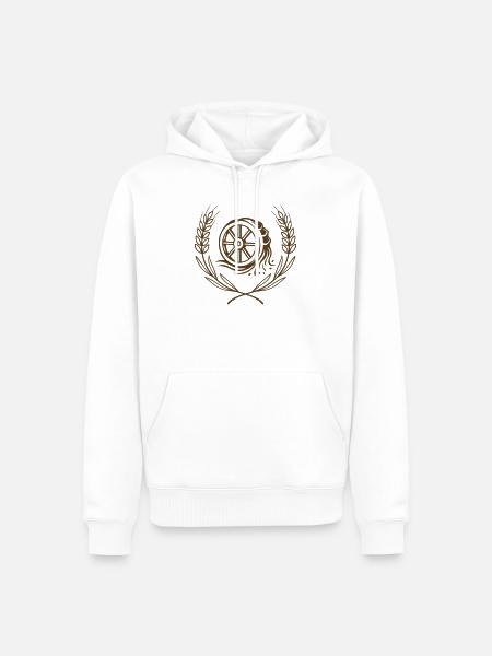 Mühlrad Mühle – Bäcker Handwerk Symbol - Männer Premium Bio Hoodie - Weiß
