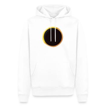 Éclipse solaire 2026 - Sweat à capuche Premium bio Homme - blanc - Devant - Nico (187cm)