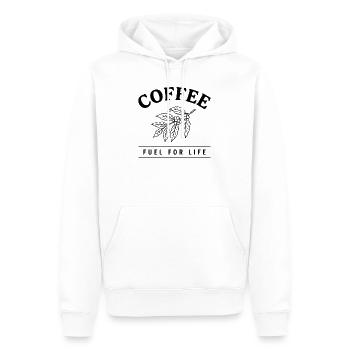 Coffee Fuel For Life – Kaffee Design - Männer Premium Bio Hoodie - Weiß - Vorne - Nico (187cm)