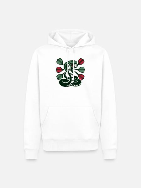Kobra Schlange Dart Logo - Männer Premium Bio Hoodie - Weiß