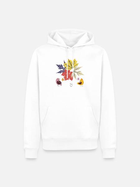 Herbstblätter - Männer Premium Bio Hoodie - Weiß