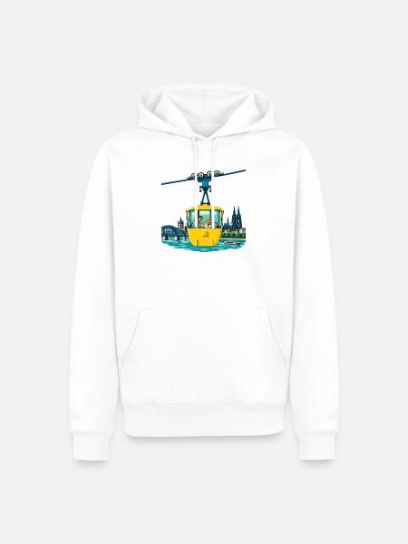 Kölner Seilbahn Retro - Männer Premium Bio Hoodie - Weiß