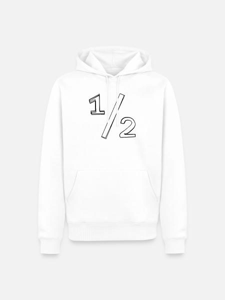 Bruchzahl ½ handgezeichnet - Männer Premium Bio Hoodie - Weiß