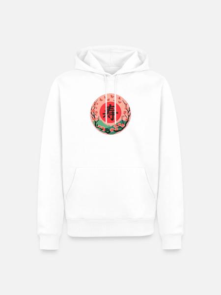 Cherry Blossom - Männer Premium Bio Hoodie - Weiß