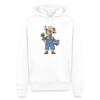 Gartenfreude mit dem kleinen Maulwurf Gärtner - Männer Premium Bio Hoodie - Weiß - Vorne - Nico (187cm)