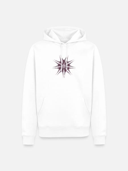 Geometrischer Sternstrahl-Muster - Männer Premium Bio Hoodie - Weiß