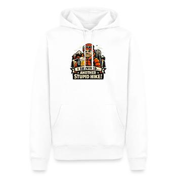 Ich überlebte: Noch ein dummer Aufstieg - Männer Premium Bio Hoodie - Weiß - Vorne - Nico (187cm)