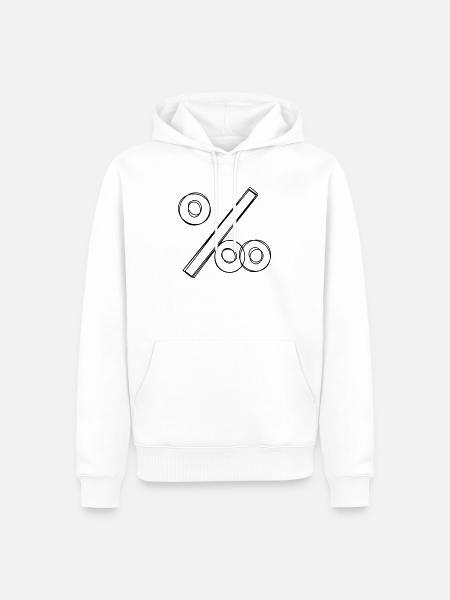 Promillezeichen handgezeichnet - Männer Premium Bio Hoodie - Weiß