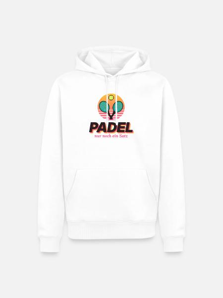 Padel Sunset Retro - Männer Premium Bio Hoodie - Weiß